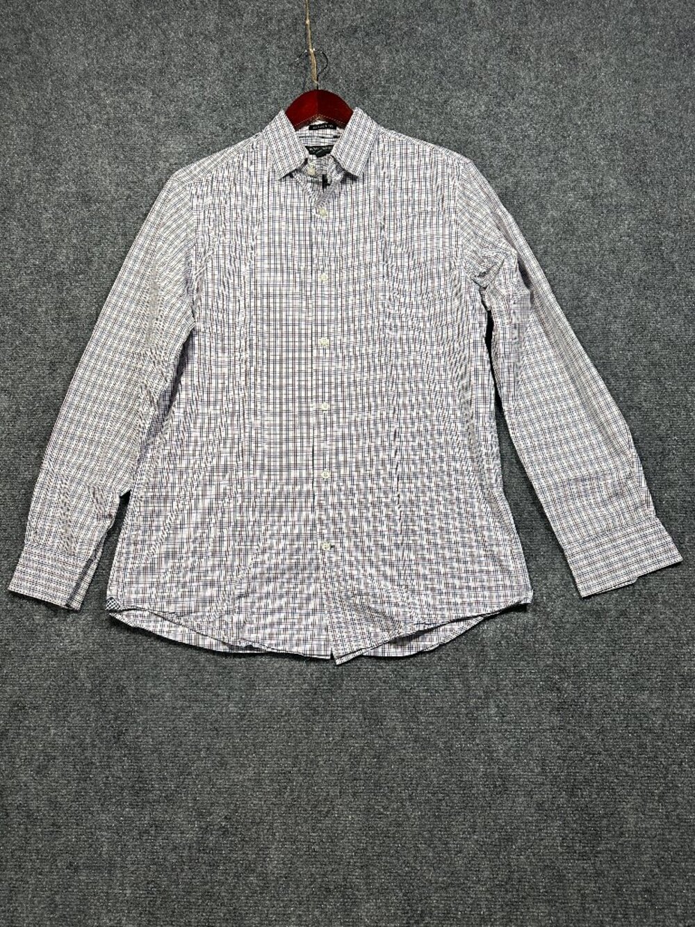 Banana Republic Shirt Mens Medium Camden Fit Button Red White Blue Cotton Plaid